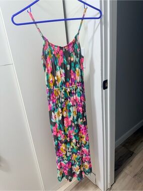Cherokee Multicolor Floral Midi Dress Women’s Size Small